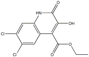 6,7-二氯-3-羟基-2-氧代-1,2-二氢喹啉-4-羧酸乙酯 结构式