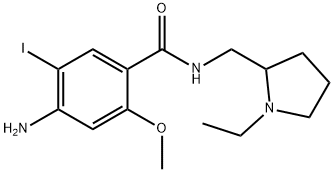 4-氨基-N-[(1-乙基-2-吡咯烷基)甲基]-5-碘-2-甲氧基苯甲酰胺 结构式