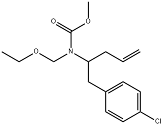 (1-(4-氯苯基)戊-4-烯-2-基)(乙氧基甲基)氨基甲酸甲酯 结构式