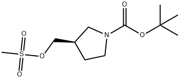 R-1-BOC-3-甲磺酰氧基甲基吡咯烷 结构式