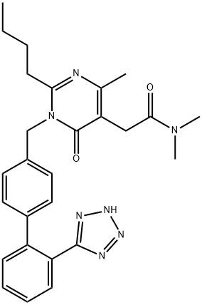 2-(1-((2'-(1氢-四唑-5-基)-[1,1'-联苯]-4-基)甲基)-2-丁基-4-甲基-6-羰基-1,6-二氢嘧啶-5-基)-N,N-二甲基乙酰胺 结构式