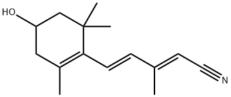 (2E,4E)-3-METHYL-5-(4-HYDROXY-2,6,6-TRIMETHYL-1-CYCLOHEXEN-1-YL)-2,4-PENTADIENENITRILE 结构式