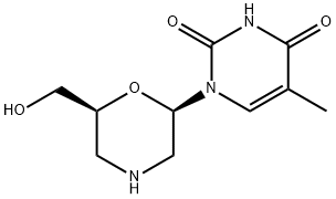 1-((2R,6S)-6-(羟甲基)吗啉-2-基)-5-甲基嘧啶-2,4(1H,3H)-二酮 结构式
