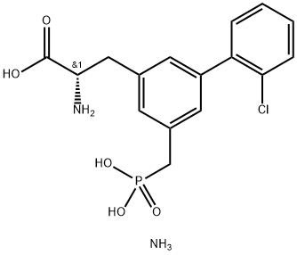 (S)-ALPHA-氨基-2'-氯-5-(膦酰甲基)-[1,1'-联苯]-3-丙酸单铵盐 结构式