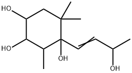 4-(3-羟基-1-丁烯基)-3,5,5-三甲基-1,2,4-环己烷三醇 结构式