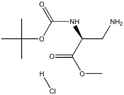 3-氨基-N-BOC-L-丙氨酸甲酯盐酸盐 结构式