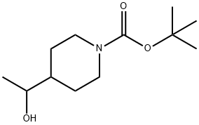 4-(1-羟基乙基)哌啶-1-甲酸叔丁酯 结构式