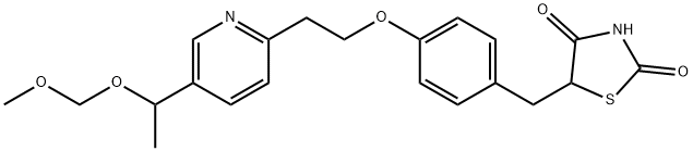 5-(4-(2-(5-(1-(MethoxyMethoxy)ethyl)pyridin-2-yl)ethoxy)benzyl)thiazolidine-2,4-dione 结构式