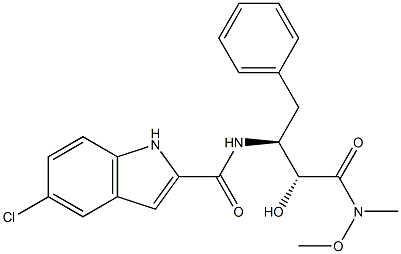 5-CHLORO-N-[(1S,2R)-2-HYDROXY-3-(METHOXYMETHYLAMINO)-3-OXO-1-(PHENYLMETHYL)PROPYL]-1H-INDOLE-2-CARBOXAMIDE 结构式