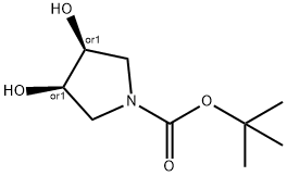 (3R,4S)-叔-丁基3,4-二羟基吡咯烷-1-甲酸基酯 结构式