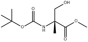(R)-Methyl 2-((tert-butoxycarbonyl)aMino)-3-hydroxy-2-Methylpropanoate 结构式