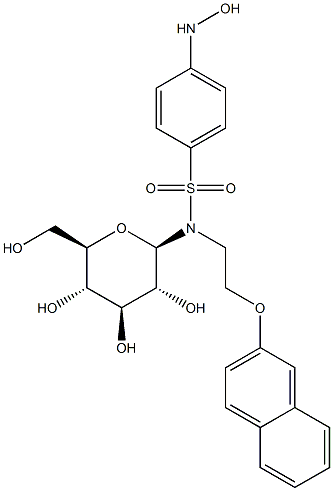 N-BETA-D-吡喃葡萄糖基-4-(羟基氨基)-N-[2-(2-萘基氧基)乙基]-苯磺酰胺 结构式