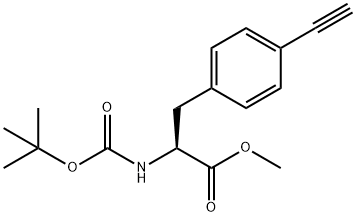 N-BOC-4-乙炔基-L-苯丙氨酸甲酯 结构式