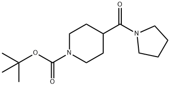 叔-丁基 4-(吡咯烷-1-羰基)哌啶-1-甲酸基酯 结构式