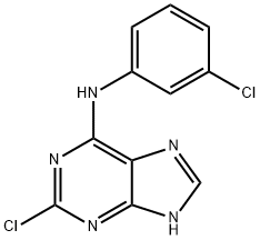 2-氯-N-(3-氯苯基)-9H-嘌呤-6-胺 结构式
