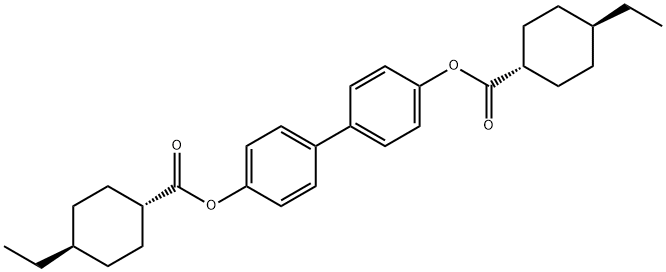 (反式,反式)-4-乙基环己烷羧酸 [1,1'-联苯]-4,4'-二基酯 结构式