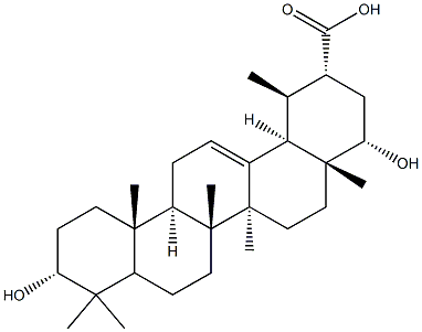 (3ALPHA,22ALPHA)-3,22-二羟基乌苏-12-烯-30-酸 结构式