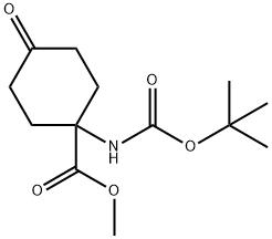 1-(BOC-氨基)-4-氧代环己基甲酸甲酯 结构式