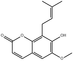 8-(二甲基烯丙基)-7-羟基-6-甲氧基香豆素 结构式