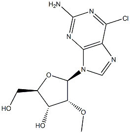 6-氯-9-(2-O-甲基-BETA-D-呋喃核糖基)-9H-嘌呤-2-胺 结构式