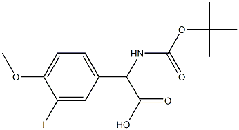 BOC-3-碘-4-甲氧基-D-苯甘氨酸 结构式