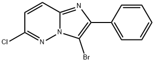 3-溴-6-氯-2-苯基咪唑 [1,2-B]并哒嗪 结构式