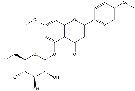 5-(BETA-D-吡喃葡萄糖氧基)-7-甲氧基-2-(4-甲氧基苯基)-4H-1-苯并吡喃-4-酮 结构式