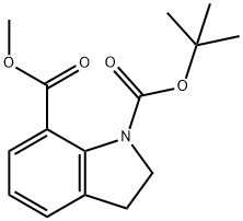 1-BOC-吲哚啉-7-羧酸甲酯 结构式