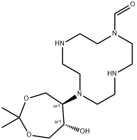 7-[(5R,6S)-6-Hydroxy-2,2-diMethyl-1,3-dioxepan-5-yl]-1,4,7,10-tetraazacyclododecane-1-carboxaldehyde 结构式