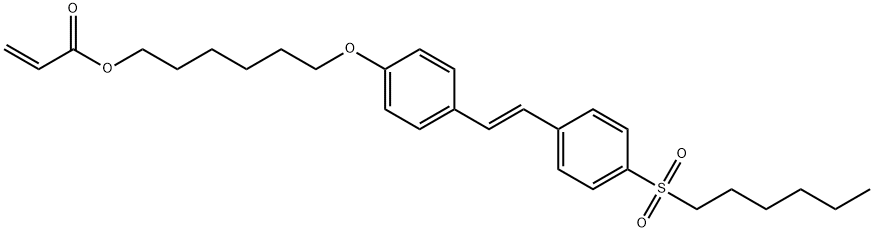 2-Propenoic acid, 6-[4-[2-[4-(hexylsulfonyl)phenyl]ethenyl]phenoxy]hexyl ester, (E)- 结构式