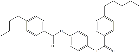 4-丁基苯甲酸 4-[(4-戊基苯甲酰基)氧基]苯基酯 结构式
