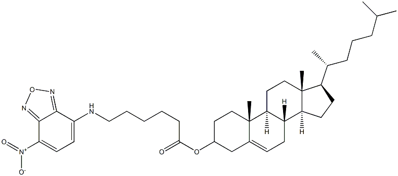 5-CHOLESTEN-3-OL 6-[(7-NITRO-2-1,3-BENZOXADIAZOL-4-YL)AMINO]CAPROATE;NBD-6 CHOLESTEROL 结构式