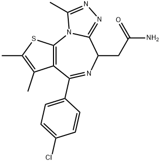 4-(4-氯苯基)-2,3,9-三甲基-6H-噻吩并[3,2-F][1,2,4]三唑并[4,3-A][1,4]二氮杂卓-6-乙酰胺 结构式