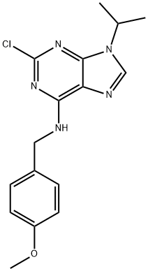 2-氯-9-异丙基-N-(4-甲氧基苄基)-9H-嘌呤-6-胺 结构式