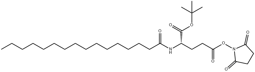 NΕ-棕榈酰基-L-谷氨酸Γ-琥珀酰亚胺基-Α-叔丁酯 结构式