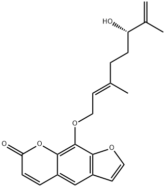 8-[(E)-6-羟基-3,7-二甲基辛-2,7-二烯基氧基]补骨脂素 结构式