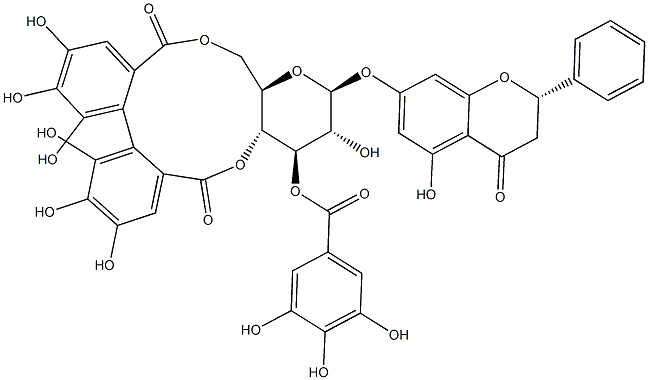 PINOCEMBRIN-7-O-(3''-GALLOYL-4'',6''-(S)-HEXAHYDROXYDIPHENOYL)-Β-D-GLUCOSE 结构式