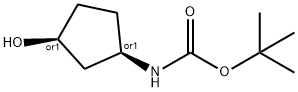 顺-3-羟基环戊基]氨基甲酸叔丁酯 结构式