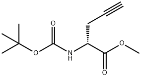 (R)-甲基 2-((叔丁氧基羰基)氨基)戊-4-炔酸酯 结构式