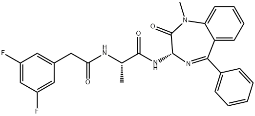 N-[(1S)-2-[[(3S)-2,3-二氢-1-甲基-2-氧代-5-苯基-1H-1,4-苯并二氮杂卓-3-基]氨基]-1-甲基-2-氧代乙基]-3,5-二氟苯乙酰胺 结构式
