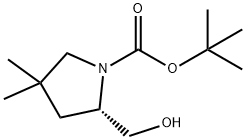 叔-丁基 (2S)-2-(羟甲基)-4,4-二甲基吡咯烷-1-甲酸基酯 结构式