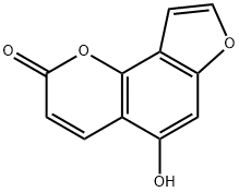 5-羟基-2H-呋喃并[2,3-H]-1-苯并吡喃-2-酮 结构式