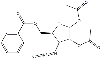 3-O-叠氮-1,2-二乙酰基-5-苯甲酰基-D-核糖 结构式