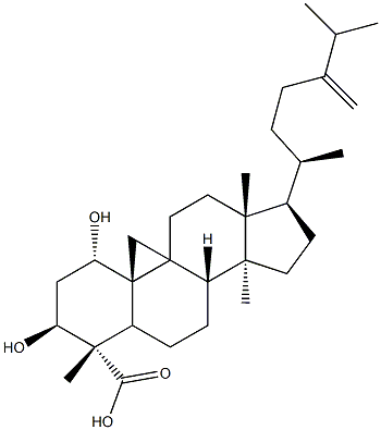 (1ALPHA,3BETA,4ALPHA)-1,3-二羟基-24-亚甲基-9,19-环羊毛甾烷-28-酸 结构式