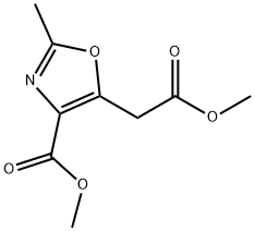 5-(2-甲氧基-2-氧代乙基)-2-甲基噁唑-4-羧酸甲酯 结构式