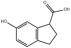 6-羟基-2,3-二氢-1H-茚-1-羧酸 结构式