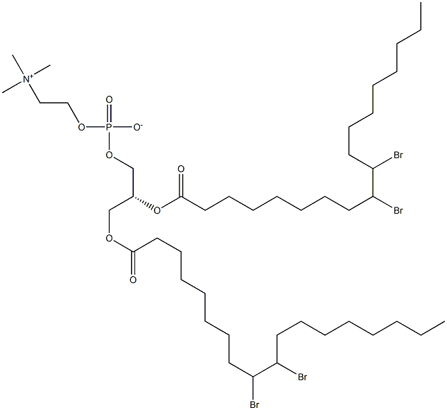 1,2-DI-(9,10-DIBROMO)STEAROYL-SN-GLYCERO-3-PHOSPHOCHOLINE;18:0 (9;10DIBROMO) PC 结构式