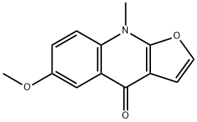 6-甲氧基-9-甲基呋喃并[2,3-B]喹啉-4(9H)-酮 结构式
