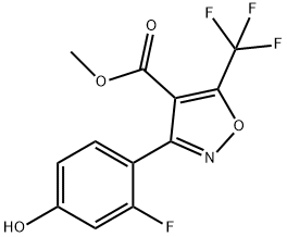 3-(2-Fluoro-4-hydroxyphenyl)-5-(trifluoroMethyl)-4-Isoxazolecarboxylic Acid Methyl Ester 结构式