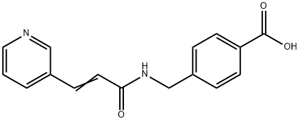 4-[N-(吡啶-3)-丙烯酰氨甲基]苯甲酸 结构式